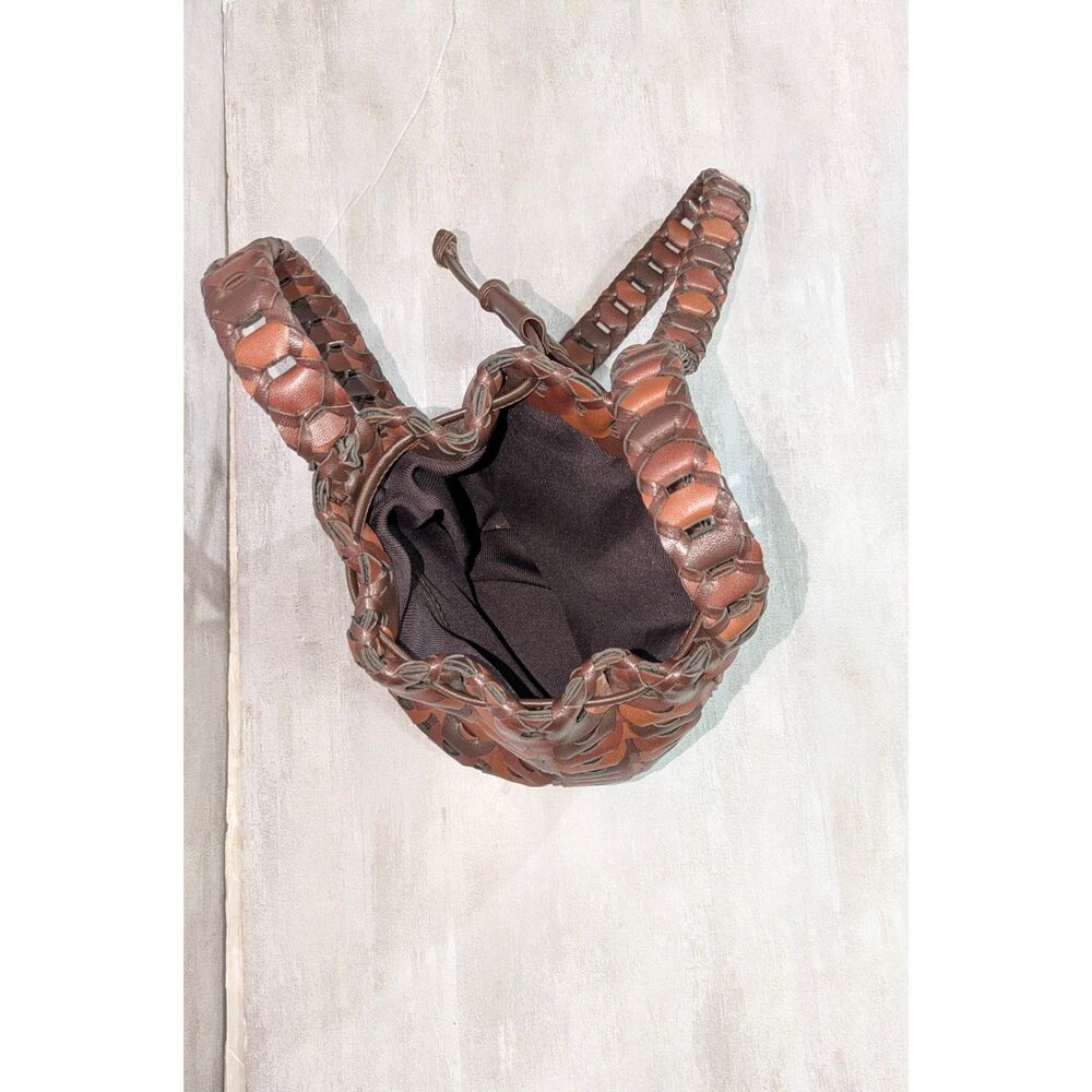 Woven Scales Leather Bucket Bag - Picture 7 of 8